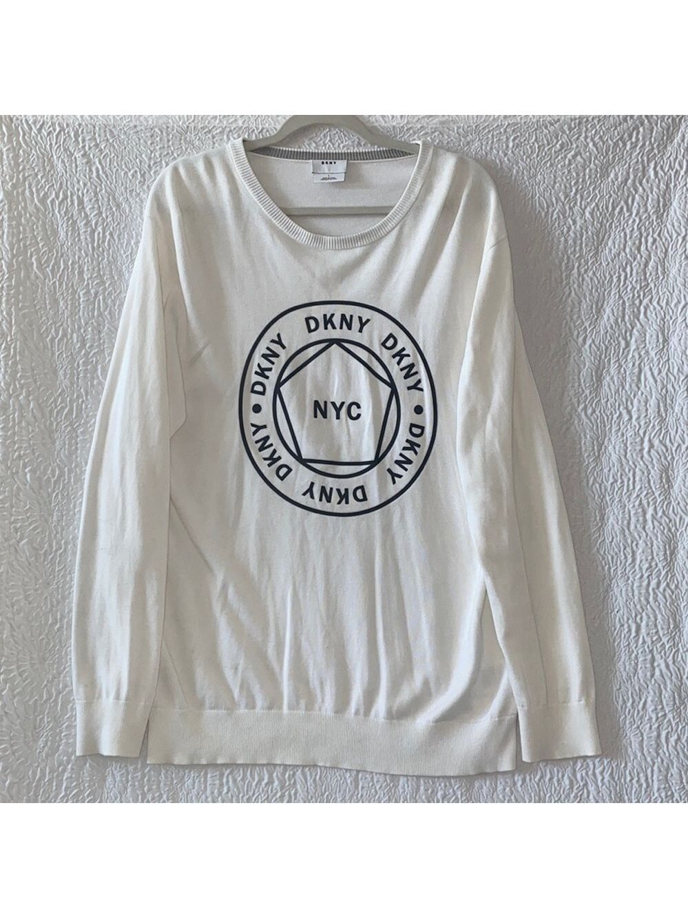 DKNY NYC Crewneck Logo Long Sleeve Sweater